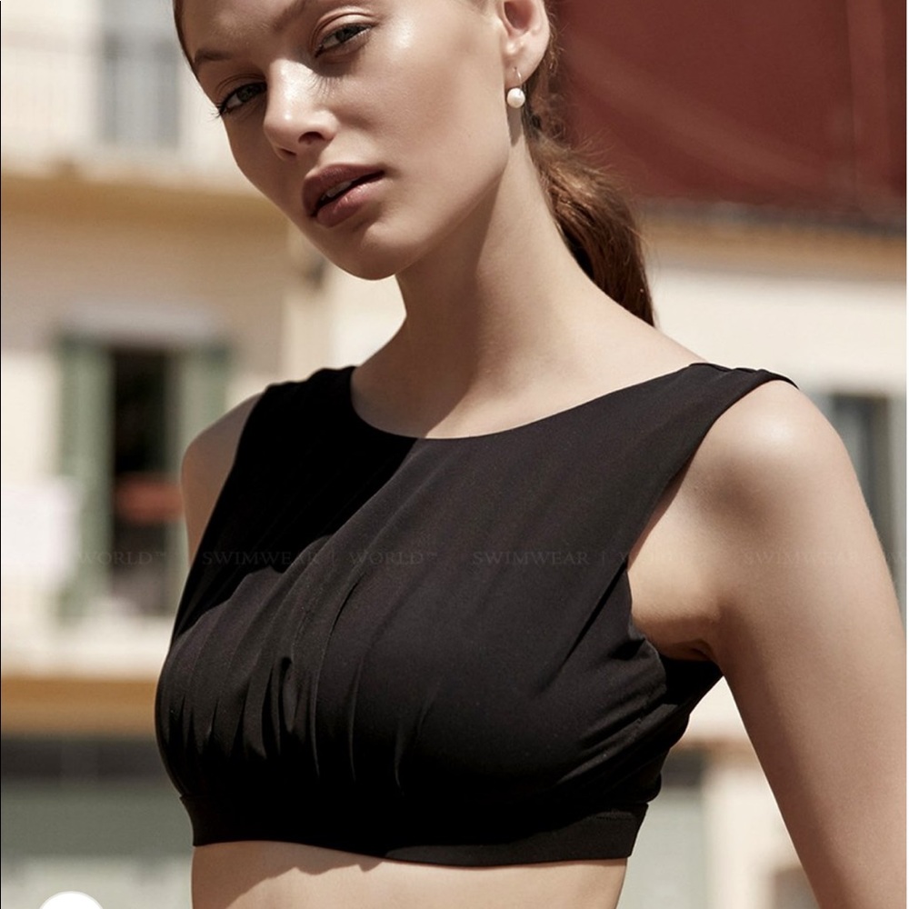 Anthropologie AMAIO Luxury Black Bikini Top 🖤